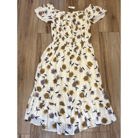 Old Navy Dress Women's Small Sunflower Babydoll Maxi Cottagecore Flower NEW - Picture 1 of 6